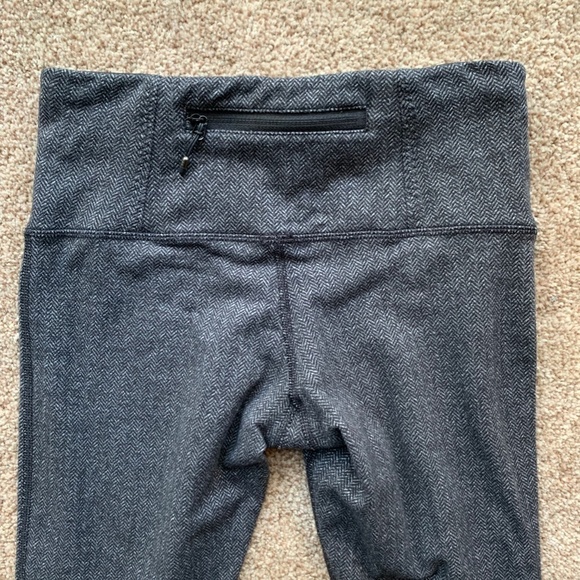 Lululemon 4 Runder Under Rulu Pant Herringbone Black Grey Tight Legging Speed - Picture 7 of 13